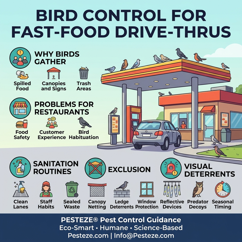 BIRD CONTROL FOR FAST-FOOD DRIVE-THRUS