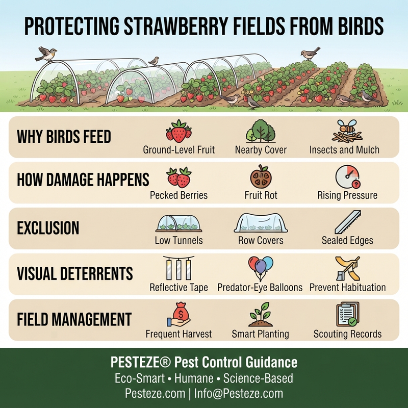 PROTECTING STRAWBERRY FIELDS FROM BIRDS