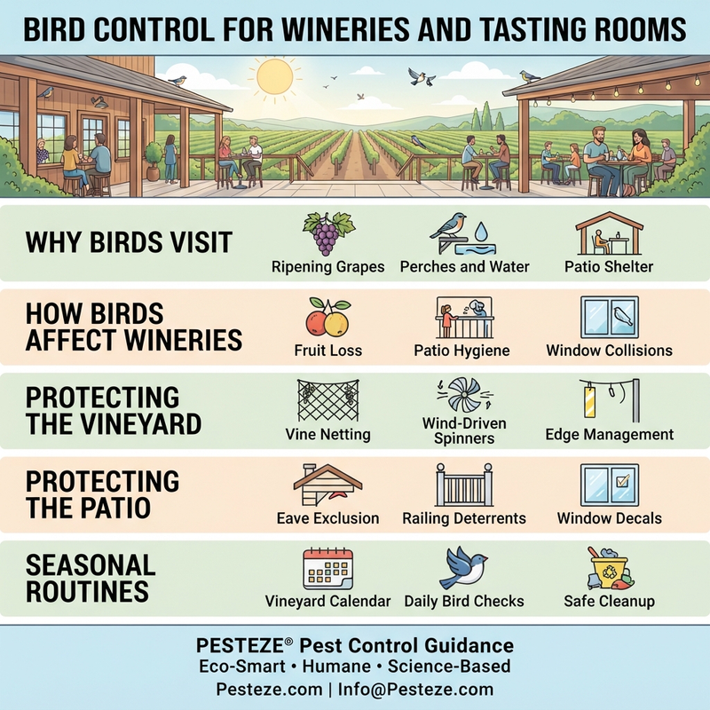 BIRD CONTROL FOR WINERIES AND TASTING ROOMS
