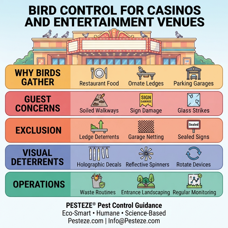 BIRD CONTROL FOR CASINOS AND ENTERTAINMENT VENUES