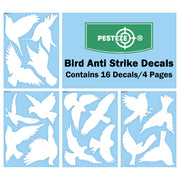 PESTEZE® USA UV Reflective Window Bird Decals–Anti Collision Static Cling Stickers for Windows to Prevent Birds from Hitting Glass–Removable, 16 Pack Window Alert Clings – Humane Bird Strike Prevention
