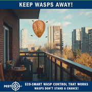 PESTEZE® USA 2 Pack Hanging Wasp Nest Decoy [11.8 x 8.6 Inch]—Faux Wasp, Hornet and Yellow Jacket Deterrent for Outdoor Spaces. Simulated Rival Hives Help Prevent New Nests Without any Harsh Chemicals