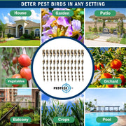 PESTEZE® USA Bird Scare Reflective Rods Bird Deterrent Outdoor Device for Birds Pigeons Crows Woodpeckers Sparrows Geese Reflective Spinners Bird Repellent for Garden Roof Balcony [12 Pack Silver]
