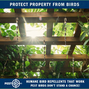 PESTEZE® USA Bird Scare Reflective Rods Bird Deterrent Outdoor Device for Birds Pigeons Crows Woodpeckers Sparrows Geese Reflective Spinners Bird Repellent for Garden Roof Balcony [12 Pack Silver]