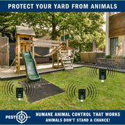 PESTEZE® Solar Ultrasonic Animal Repellent. Detects & Deters Unwanted Animals like Skunk, Deer, Coyote, Fox, Wolf, Rabbitt, Raccoon & Birds. Protect Property & Livestock without Harming Animals or People - Pesteze