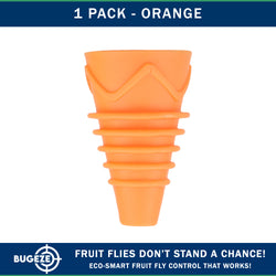BUGEZE® USA Reusable Fruit Fly Trap for Indoors – Natural Bottle Top Gnat Trap for Kitchen & Home, Durable Indoor Fruit Fly Catcher for Counters, Pantry & Sink Areas [1 Pack Orange]