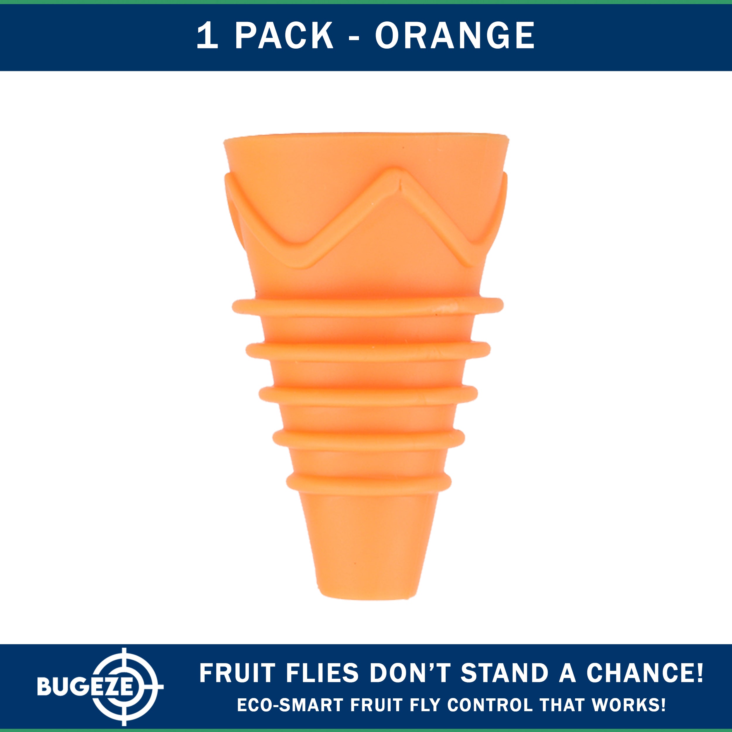 BUGEZE® USA Reusable Fruit Fly Trap for Indoors – Natural Bottle Top Gnat Trap for Kitchen & Home, Durable Indoor Fruit Fly Catcher for Counters, Pantry & Sink Areas [1 Pack Orange]