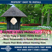 PESTEZE® USA Premium Large Angel Stainless Steel Wind Spinner 11x15’’ Reflective Outdoor Hanging Garden Decoration for Yard, Porch & Patio, 3D Metal Ornament Spins Beautifully to Repel Bird & Add Charm