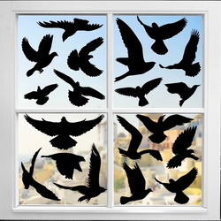 PESTEZE® Black Hummingbirds Anti Strike Static Cling Decals for Windows to Prevent Wild Bird Collisions [37 Decals/9 Pages] Bird Alert Window Decals Save Birds from Window Strikes & Help them Soar