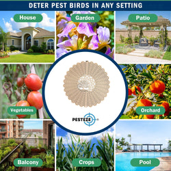 PESTEZE® Tree of Life Stainless Steel Highly Reflective Decorative 3D Wind Spinner for Deterring Unwanted Pest Birds & Critters. 6 x 9 Inch Premium Shiny, Beautiful, Everlasting & Sturdy Bird Control