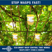 PESTEZE® USA Reusable Solar Hanging Wasp Trap with LED Light [Yellow: 3.5 x 4.4 Inch] Attracts, & Kills Wasp, Hornet, Yellow Jacket & Insect Species 24/7 Without Harsh Chemicals Waterproof Outdoor Trap