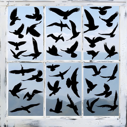 PESTEZE® Black Hummingbirds Anti Strike Static Cling Decals for Windows to Prevent Wild Bird Collisions [37 Decals/9 Pages] Bird Alert Window Decals Save Birds from Window Strikes & Help them Soar