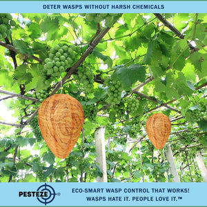 2 Pack PESTEZE® Cloth Waterproof Hanging Wasp Nest Decoy [11.8 x 8.6 Inch] Deters Several  Wasp, Hornet & Yellow Jacket Species by Simulating Enemy Hives.