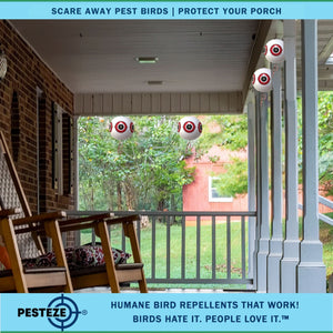 PESTEZE® Large 15" White Bird Scare-Eye Balloon Decoy [1 Pack] Deters Unwanted Pest Birds like Pigeons, Gulls, Geese & Critters from Pools & Yards Without Harming Them To Protect Property