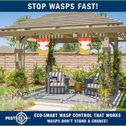 PESTEZE® USA Reusable Solar Hanging Wasp Trap with LED Light [Orange: 3.5 x 4.4 Inch] Attracts, & Kills Wasp, Hornet, Yellow Jacket & Insect Species 24/7 Without Harsh Chemicals Waterproof Outdoor Trap