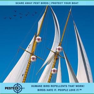 PESTEZE® Large 15" White Bird Scare-Eye Balloon Decoy [1 Pack] Deters Unwanted Pest Birds like Pigeons, Gulls, Geese & Critters from Pools & Yards Without Harming Them To Protect Property