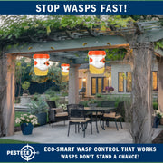 PESTEZE® USA Reusable Solar Hanging Wasp Trap with LED Light [Orange: 3.5 x 4.4 Inch] Attracts, & Kills Wasp, Hornet, Yellow Jacket & Insect Species 24/7 Without Harsh Chemicals Waterproof Outdoor Trap