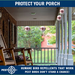 PESTEZE® Large 15" White Bird Predator-Eye Balloon Decoy [1 Pack] Deters Unwanted Pest Birds like Pigeons, Gulls, Geese & Critters from Pools & Yards Without Harming Them To Protect Property