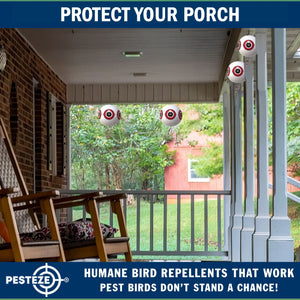 PESTEZE® Large 15" White Bird Scare-Eye Balloon Decoy [1 Pack] Deters Unwanted Pest Birds like Pigeons, Gulls, Geese & Critters from Pools & Yards Without Harming Them To Protect Property