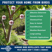 PESTEZE® USA Large 15" White Bird Predator-Eye Balloon Decoy [3 Pack White Color] Deters Unwanted Pest Birds like Pigeons, Gulls, Geese & Critters from Pools & Yards Without Harming Them To Protect Property
