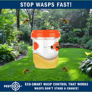 PESTEZE® USA Reusable Solar Hanging Wasp Trap with LED Light [Orange: 3.5 x 4.4 Inch] Attracts, & Kills Wasp, Hornet, Yellow Jacket & Insect Species 24/7 Without Harsh Chemicals Waterproof Outdoor Trap