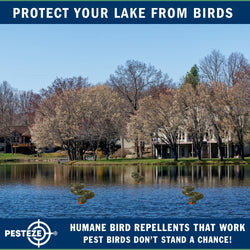 PESTEZE® Brown & Green 39 Inch Realistic Inflatable Snakes [2 Pack] Scares Pest Birds  like Woodpeckers, Sparrows, Pigeons, Crows, Gulls & Critters from Pools & Yards without Harming them to Protect Property