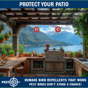 PESTEZE® USA Large 15" Red Bird Predator Balloon Decoy 1 Pack | Inflatable Bird Deterrent for Pools, Docks, Patios & Gardens; Humane Predator–Eye Balloon Keeps Away Pigeons, Woodpeckers, Ducks & Geese
