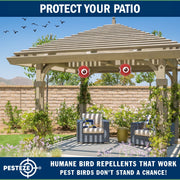 PESTEZE® USA Large 15" Red Bird Predator Balloon Decoy 1 Pack | Inflatable Bird Deterrent for Pools, Docks, Patios & Gardens; Humane Predator–Eye Balloon Keeps Away Pigeons, Woodpeckers, Ducks & Geese
