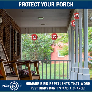 PESTEZE® Large 15" Red Bird Terror-Eye Balloon Deterrent [1 Pack] Scares Unwanted Pest Birds like Pigeons, Gulls, Geese & Critters from Pools & Yards without Harming them to Protect Property