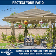 PESTEZE® USA Large 15" Black & White Bird Predator-Eye Balloon Repellents [2 Pack Multi-Color] Deters Unwanted Pest Birds like Ducks Pigeons, Gulls, Geese & Critters from Pools & Yards Without Harming them to Protect Property