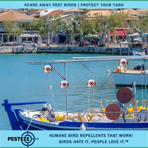 PESTEZE® Large 15" White Bird Scare-Eye Balloon Decoy [1 Pack] Deters Unwanted Pest Birds like Pigeons, Gulls, Geese & Critters from Pools & Yards Without Harming Them To Protect Property