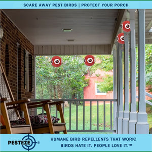 PESTEZE® Large 15" Red Bird Terror-Eye Balloon Deterrent [1 Pack] Scares Unwanted Pest Birds like Pigeons, Gulls, Geese & Critters from Pools & Yards without Harming them to Protect Property