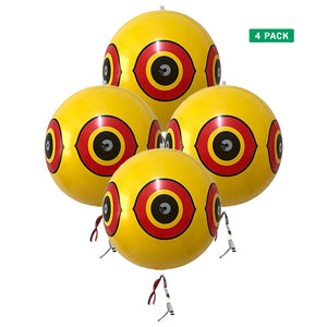 PESTEZE® Large 15" Yellow Bird Predator-Eye Balloon Repellant [4 Pack] Deters Unwanted Pest Birds like Pigeons, Gulls, Geese & Critters from Pools & Yards Without Harming Them To Protect Property