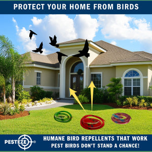PESTEZE® Variety 27 Inch Realistic Rubber Snakes [5 Pack] Scares Pest Bids like Woodpeckers, Sparrows, Pigeons, Crows, Gulls & Critters without Harming them to Protect Property