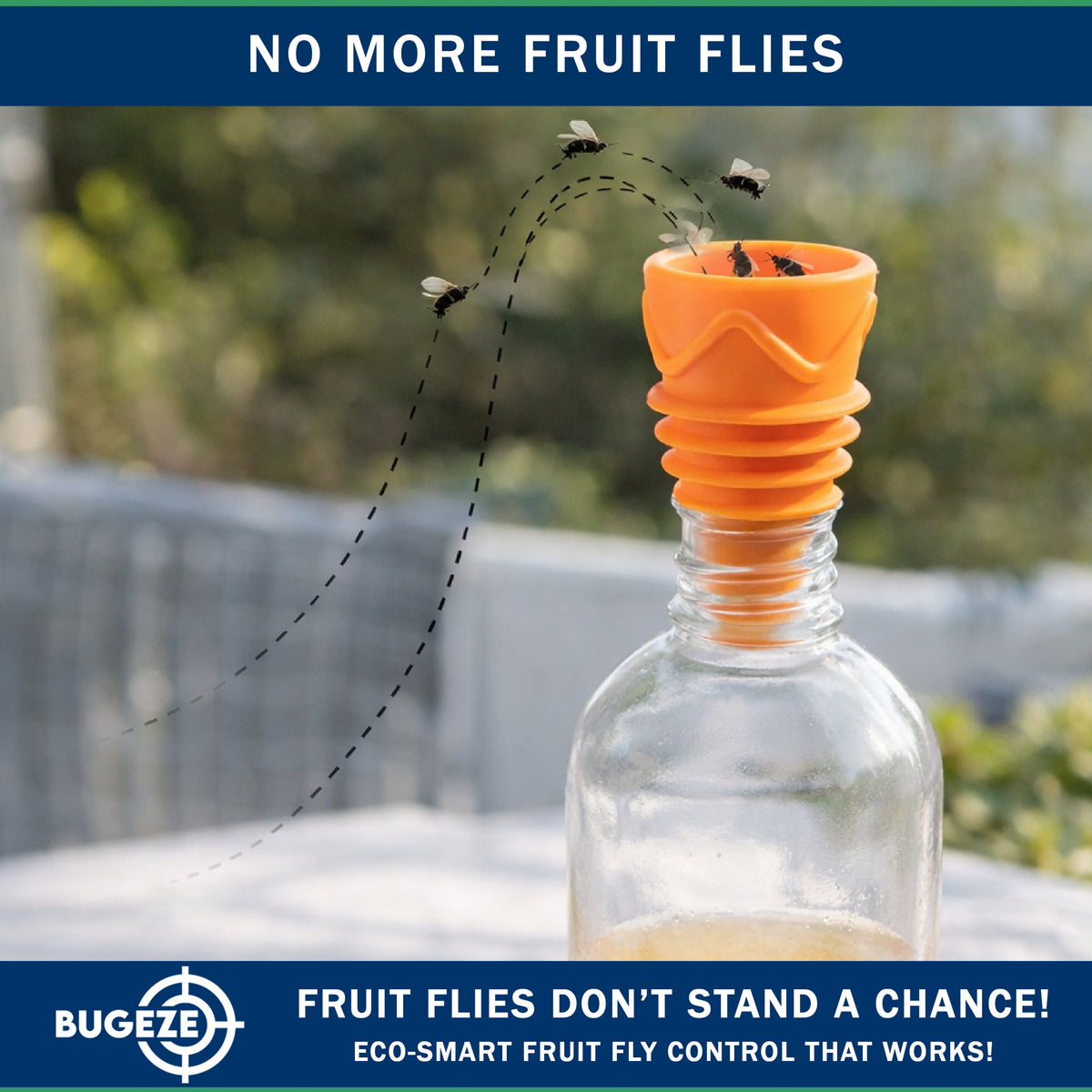 BUGEZE® USA Indoor Fruit Fly Trap for Kitchen – Reusable Bottle Top Gnat Catcher, Natural Fruit Fly Control for Home, Countertop & Pantry Safe [12 Pack -6 Yellow + 6 Orange]