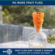 BUGEZE® USA Indoor Fruit Fly Trap for Kitchen – Reusable Bottle Top Gnat Catcher, Natural Fruit Fly Control for Home, Countertop & Pantry Safe [12 Pack -6 Yellow + 6 Orange]