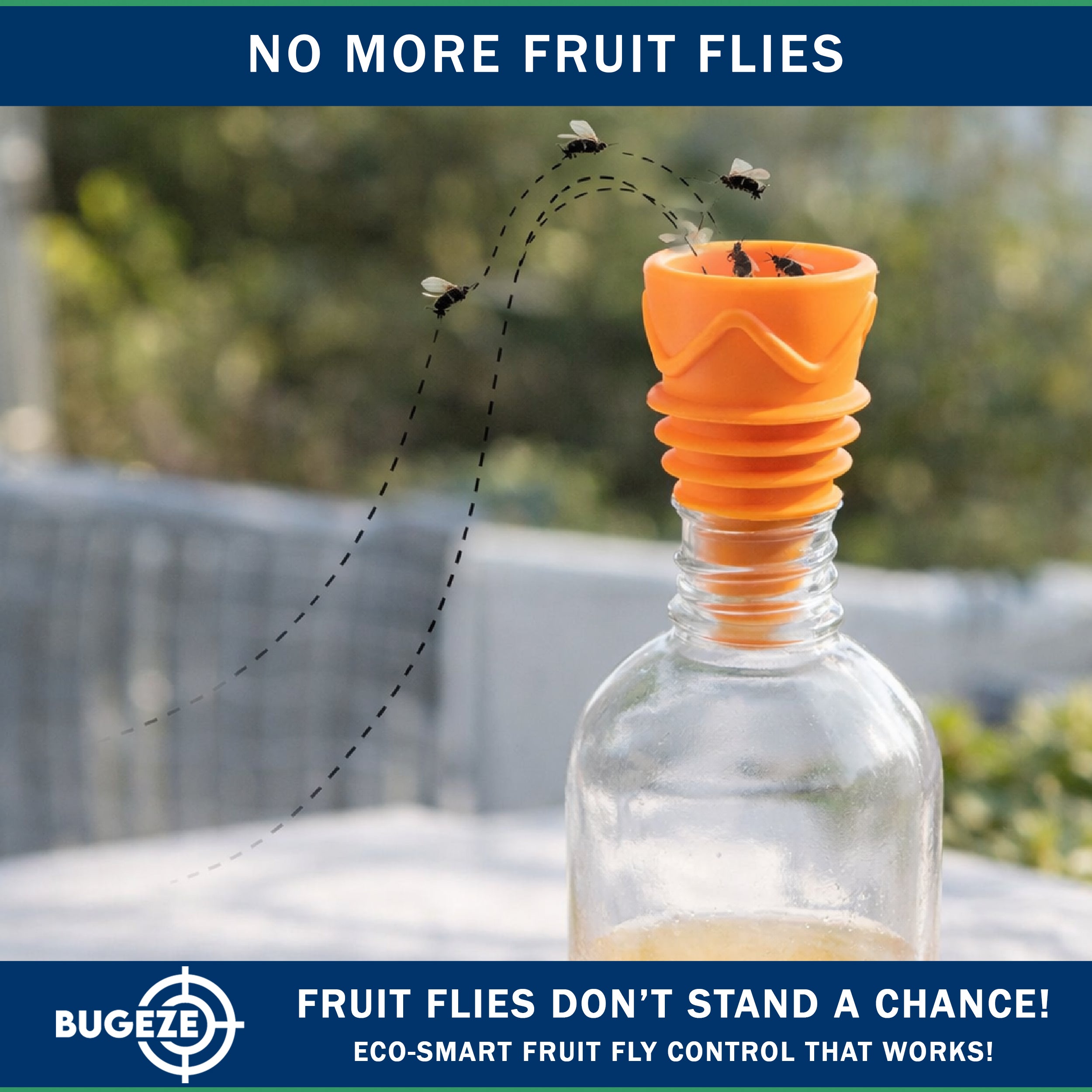 BUGEZE® USA Indoor Fruit Fly Trap for Kitchen – Reusable Bottle Top Gnat Catcher, Natural Fruit Fly Control for Home, Countertop & Pantry Safe [6 Pack -3 Yellow + 3 Orange]
