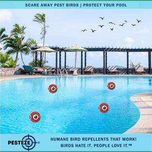 PESTEZE® Large 15" Red Bird Terror-Eye Balloon Deterrent [1 Pack] Scares Unwanted Pest Birds like Pigeons, Gulls, Geese & Critters from Pools & Yards without Harming them to Protect Property