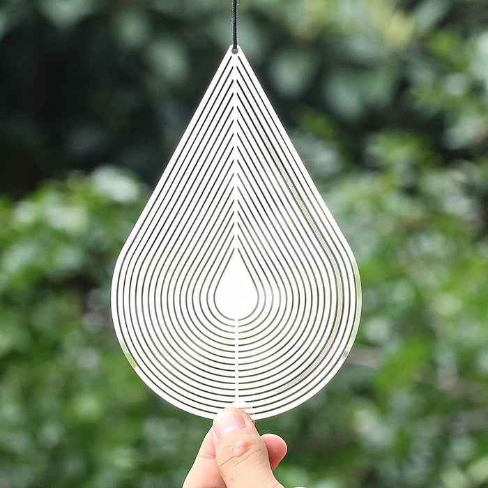 PESTEZE® Water Droplet Stainless Steel Highly Reflective Decorative 3D Wind Spinner for Repelling Unwanted Pest Birds & Critters. 4 x 8.5 Inch Premium Shiny, Attractive, Durable & Humane Bird Deterrent