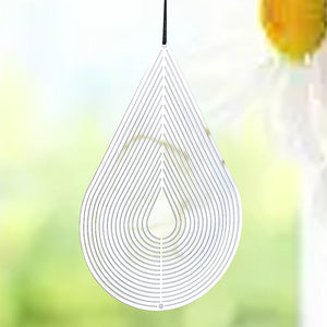 PESTEZE® Water Droplet Stainless Steel Highly Reflective Decorative 3D Wind Spinner for Repelling Unwanted Pest Birds & Critters. 4 x 8.5 Inch Premium Shiny, Attractive, Durable & Humane Bird Deterrent