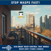 PESTEZE® USA Reusable Solar Hanging Wasp Trap with LED Light [Green: 3.5 x 4.4 Inch] Attracts, & Kills Wasp, Hornet, Yellow Jacket & Insect Species 24/7 Without Harsh Chemicals– Waterproof Outdoor Trap