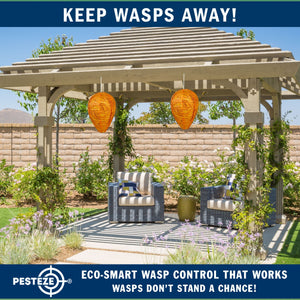 2 Pack PESTEZE® Cloth Waterproof Hanging Wasp Nest Decoy [11.8 x 8.6 Inch] Deters Several  Wasp, Hornet & Yellow Jacket Species by Simulating Enemy Hives.