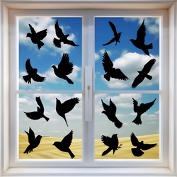 PESTEZE® Black Hummingbirds Anti Strike Static Cling Decals for Windows to Prevent Wild Bird Collisions [37 Decals/9 Pages] Bird Alert Window Decals Save Birds from Window Strikes & Help them Soar