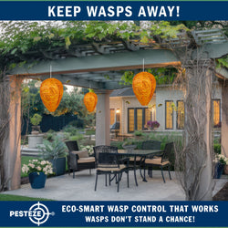 2 Pack PESTEZE® Cloth Waterproof Hanging Wasp Nest Decoy [11.8 x 8.6 Inch] Deters Several  Wasp, Hornet & Yellow Jacket Species by Simulating Enemy Hives.