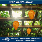 PESTEZE® USA 2 Pack Cloth Waterproof Wasp Nest Decoy 11.8 x 8.6 Inch — Faux Hornet Hive Deterrent Helps Deter Wasps, Hornets & Yellow Jacket Species by Simulating Territorial Enemy Hives for Protection