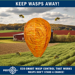 2 Pack PESTEZE® Cloth Waterproof Hanging Wasp Nest Decoy [11.8 x 8.6 Inch] Deters Several  Wasp, Hornet & Yellow Jacket Species by Simulating Enemy Hives.
