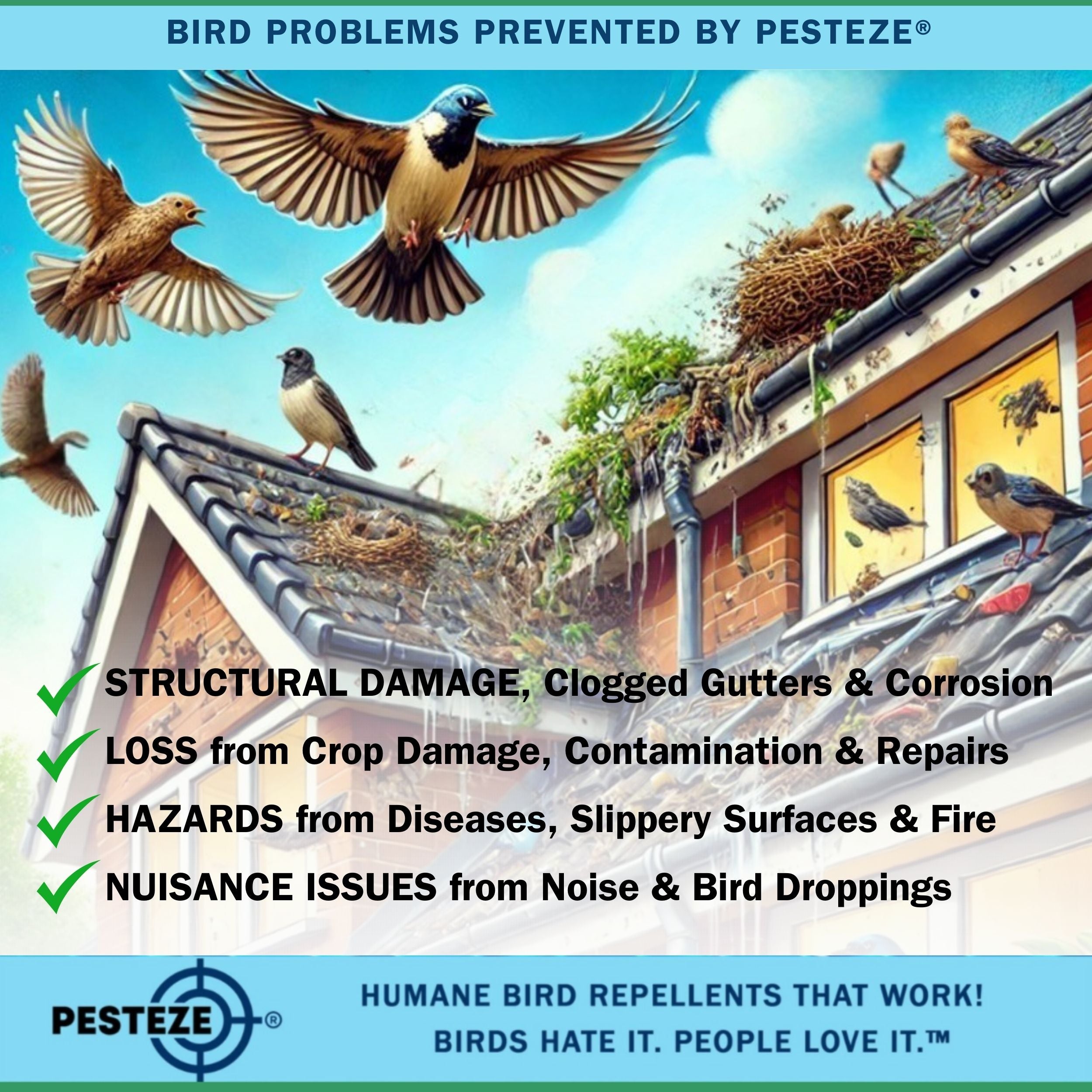 PESTEZE® Butterfly Stainless Steel Highly Reflective Decorative 3D Wind Spinner for Deterring Unwanted Birds & Critters. 7 Inch Premium Shiny, Beautiful, Long Lasting & Sturdy Bird Control.