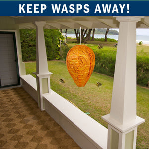 2 Pack PESTEZE® Cloth Waterproof Hanging Wasp Nest Decoy [11.8 x 8.6 Inch] Deters Several  Wasp, Hornet & Yellow Jacket Species by Simulating Enemy Hives.