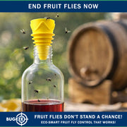 BUGEZE® USA Indoor Fruit Fly Trap for Kitchen – Reusable Bottle Top Gnat Catcher, Natural Fruit Fly Control for Home, Countertop & Pantry Safe [12 Pack -6 Yellow + 6 Orange]