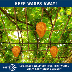 2 Pack PESTEZE® Cloth Waterproof Hanging Wasp Nest Decoy [11.8 x 8.6 Inch] Deters Several  Wasp, Hornet & Yellow Jacket Species by Simulating Enemy Hives.